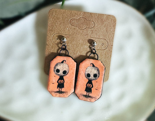 Pumpkin Folk Earrings
