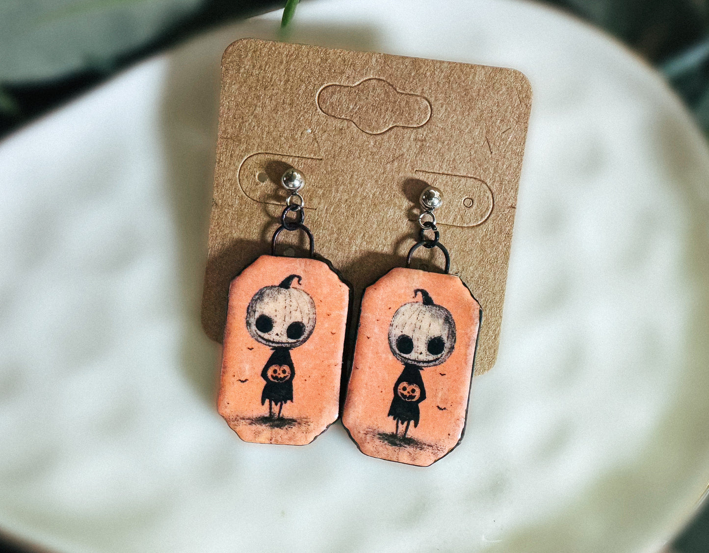 Pumpkin Folk Earrings