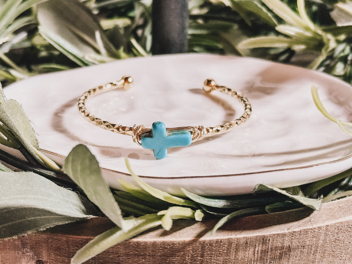 Turquoise cross cuff