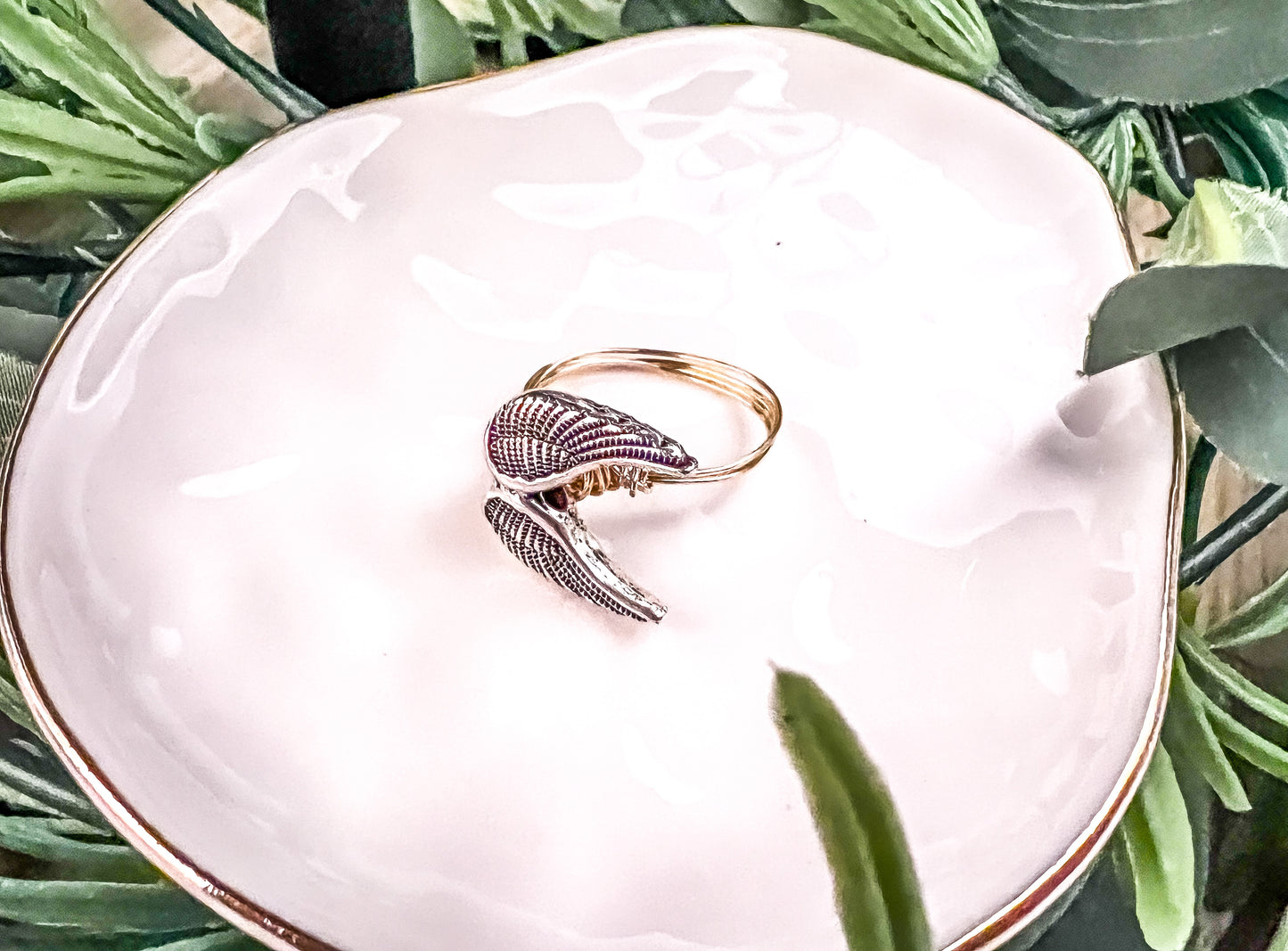 Angel Wing(Silver) Non tarnish Gold Ring