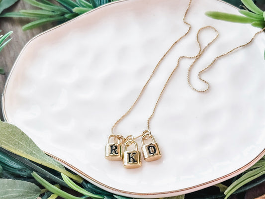 Gold filled initial Locket necklace