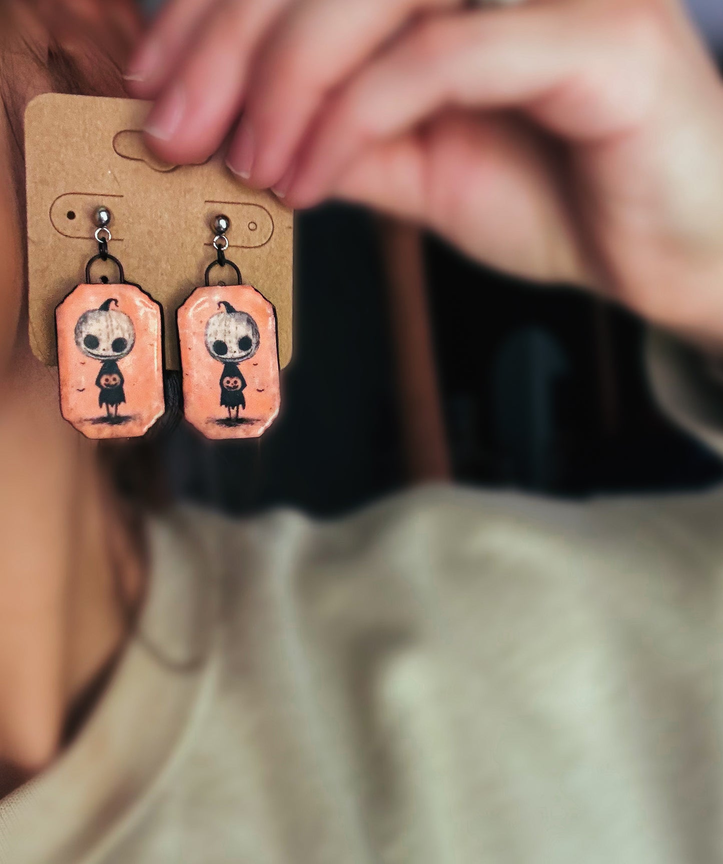 Pumpkin Folk Earrings