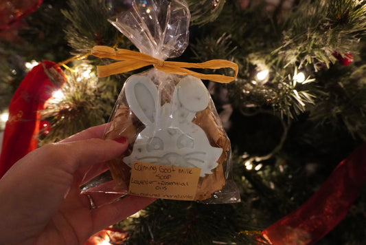 Light Blue Bunny Shape Lavender Calming Goat Milk Soap