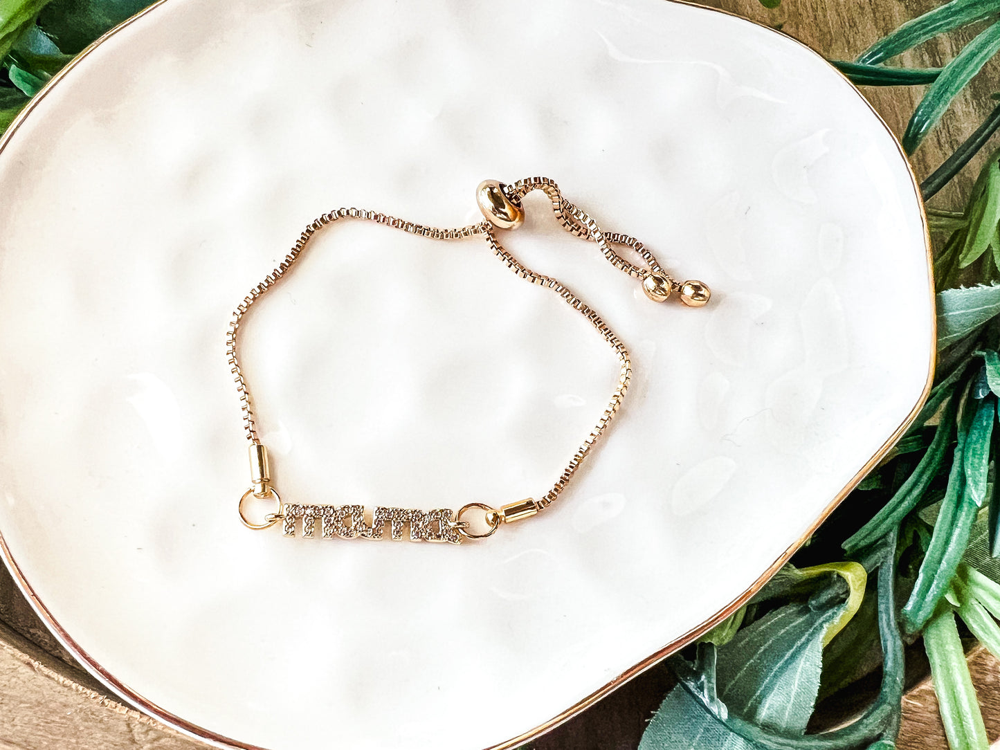 Mama adjustable gold bracelet