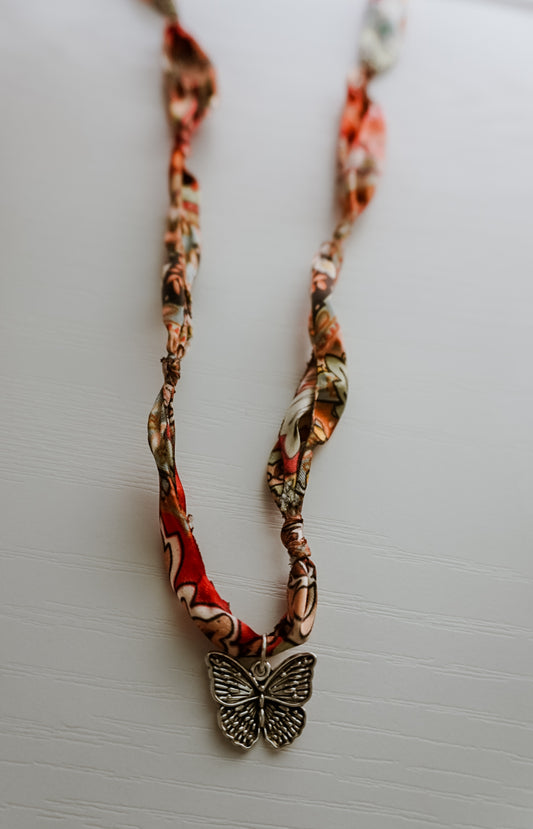 Wildwing Silver & Silk Necklace