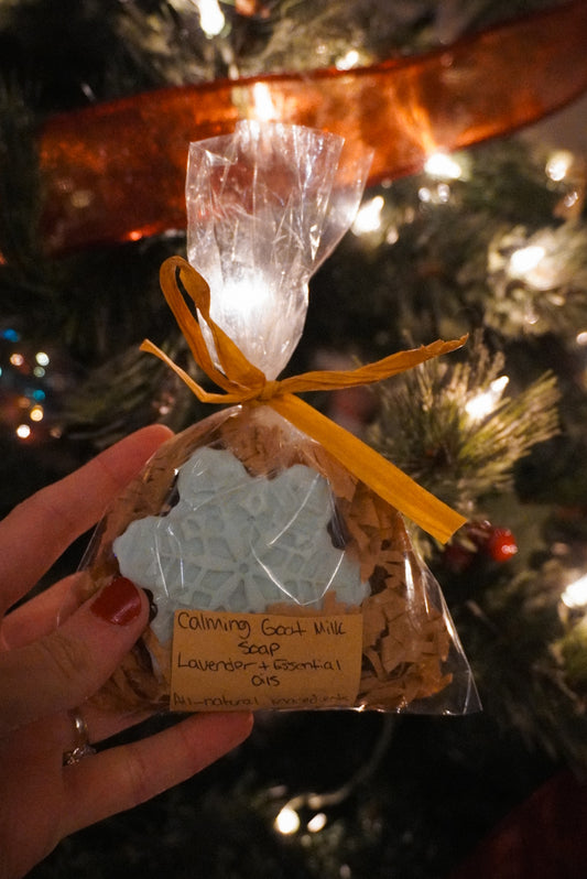 Snowflake Calming Goat Milk Soap - Lavender & essential oils.