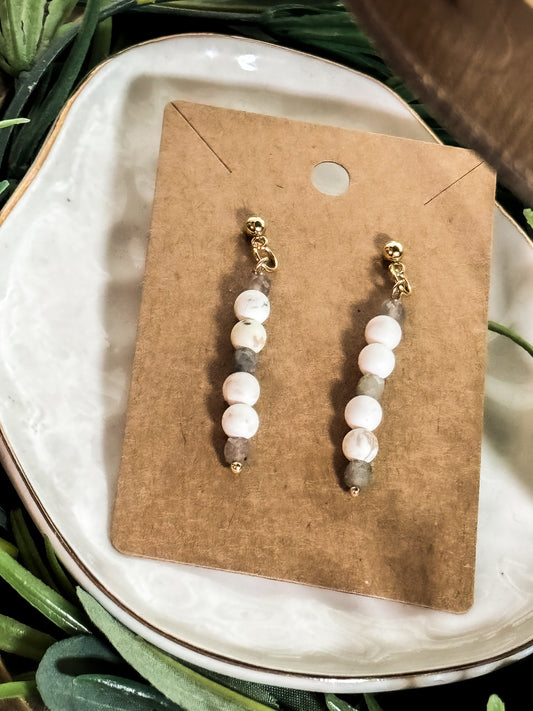 White turquoise & labradorite earrings
