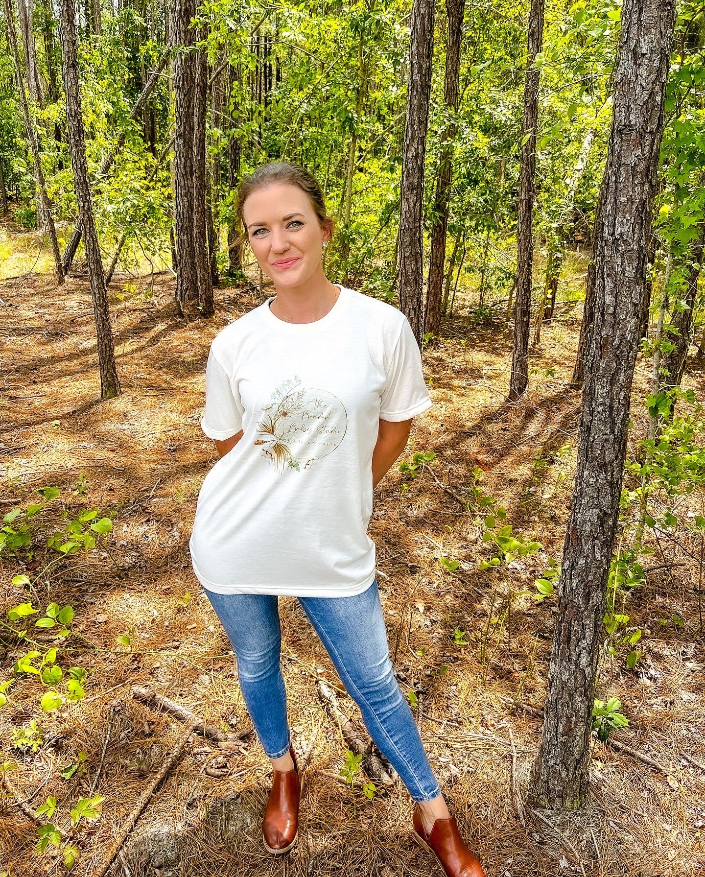 Beaded Babes T-Shirt in Cream