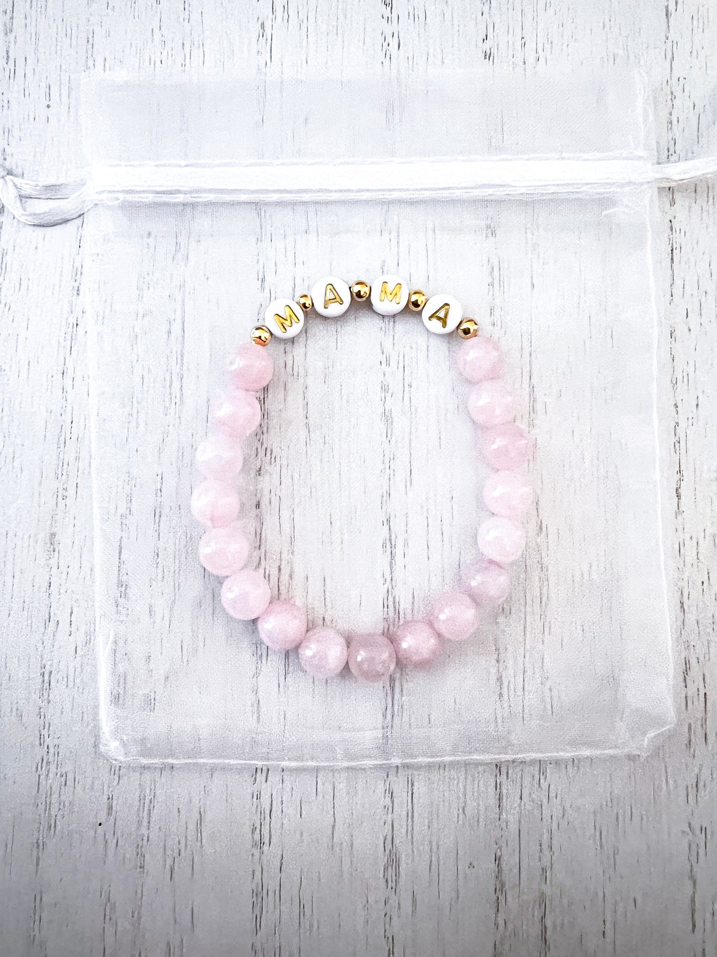 Rose Quartz Custom Name Bracelet