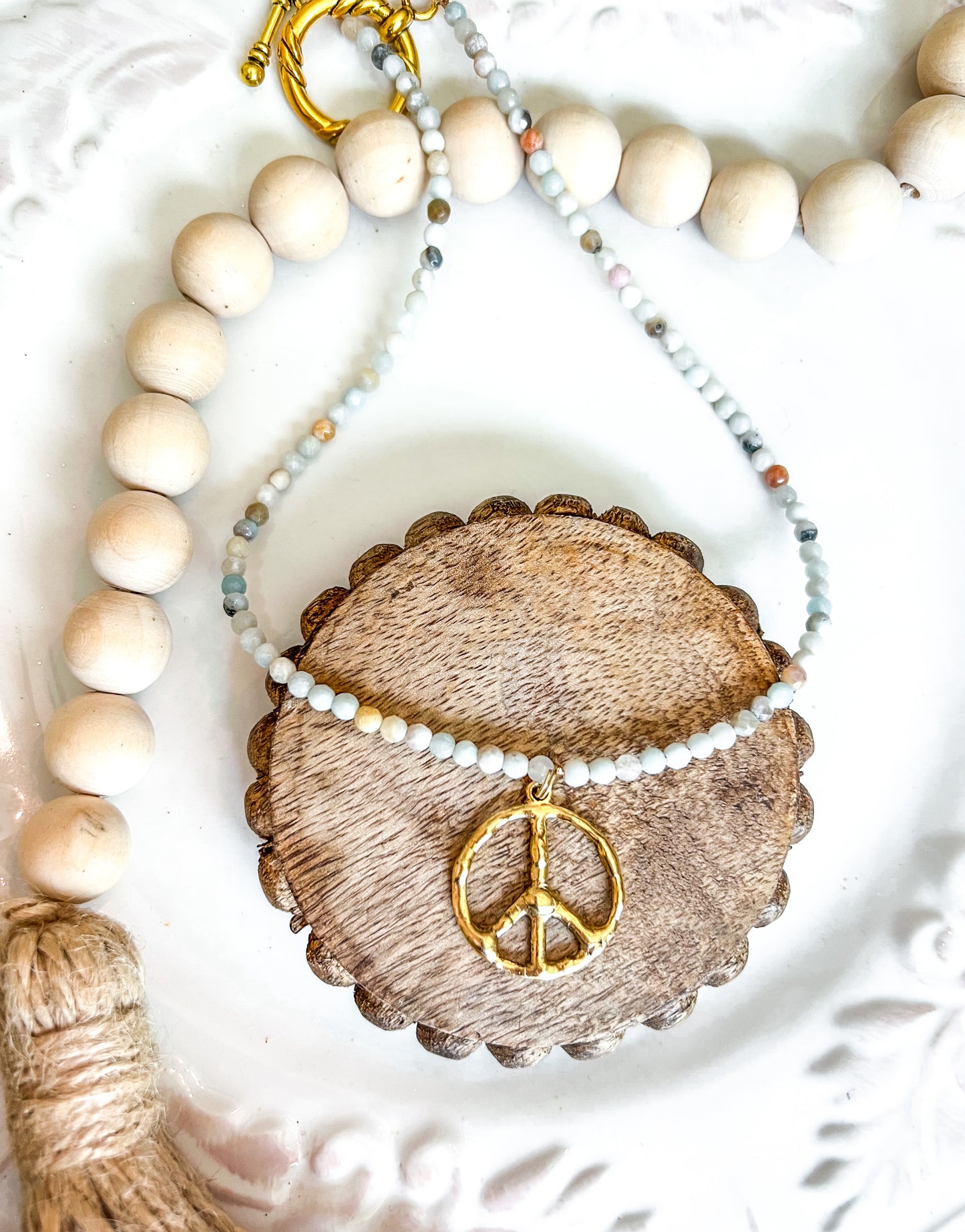 Boho Peace Natural Amazonite Necklace