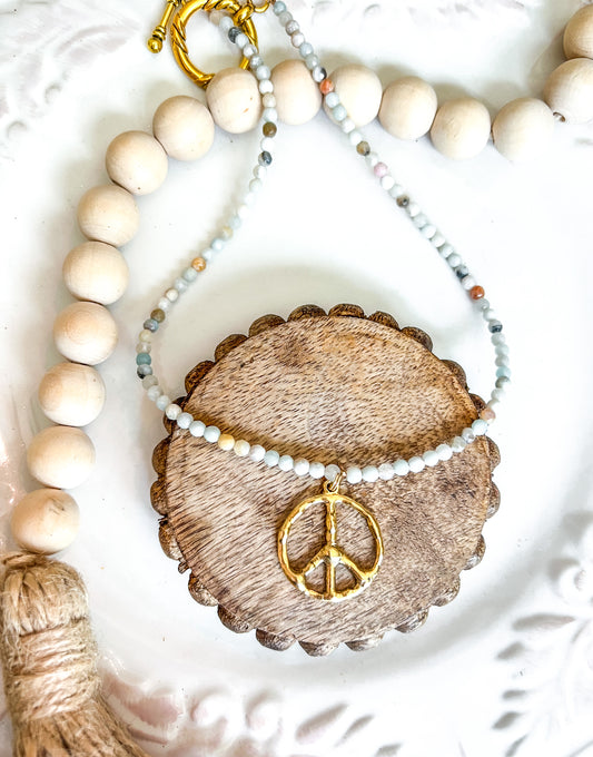 Boho Peace Natural Amazonite Necklace